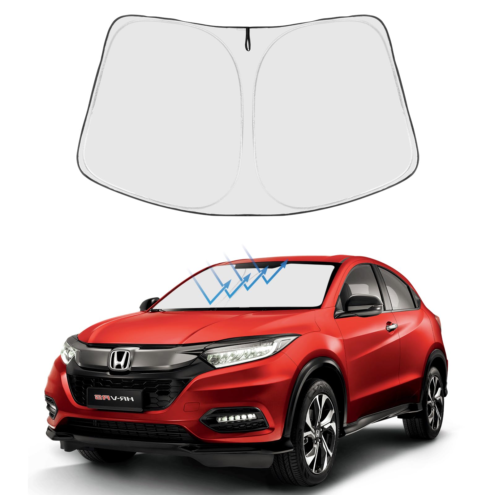 Proadsy Front Windshield Sun Shade Foldable Sunshade Protector Custom Fit 2022 2021 2020 2019 2018 2017 2016 2015 Honda Hr-V Lx Sport Ex Ex-L Accessories 2025 Upgrade