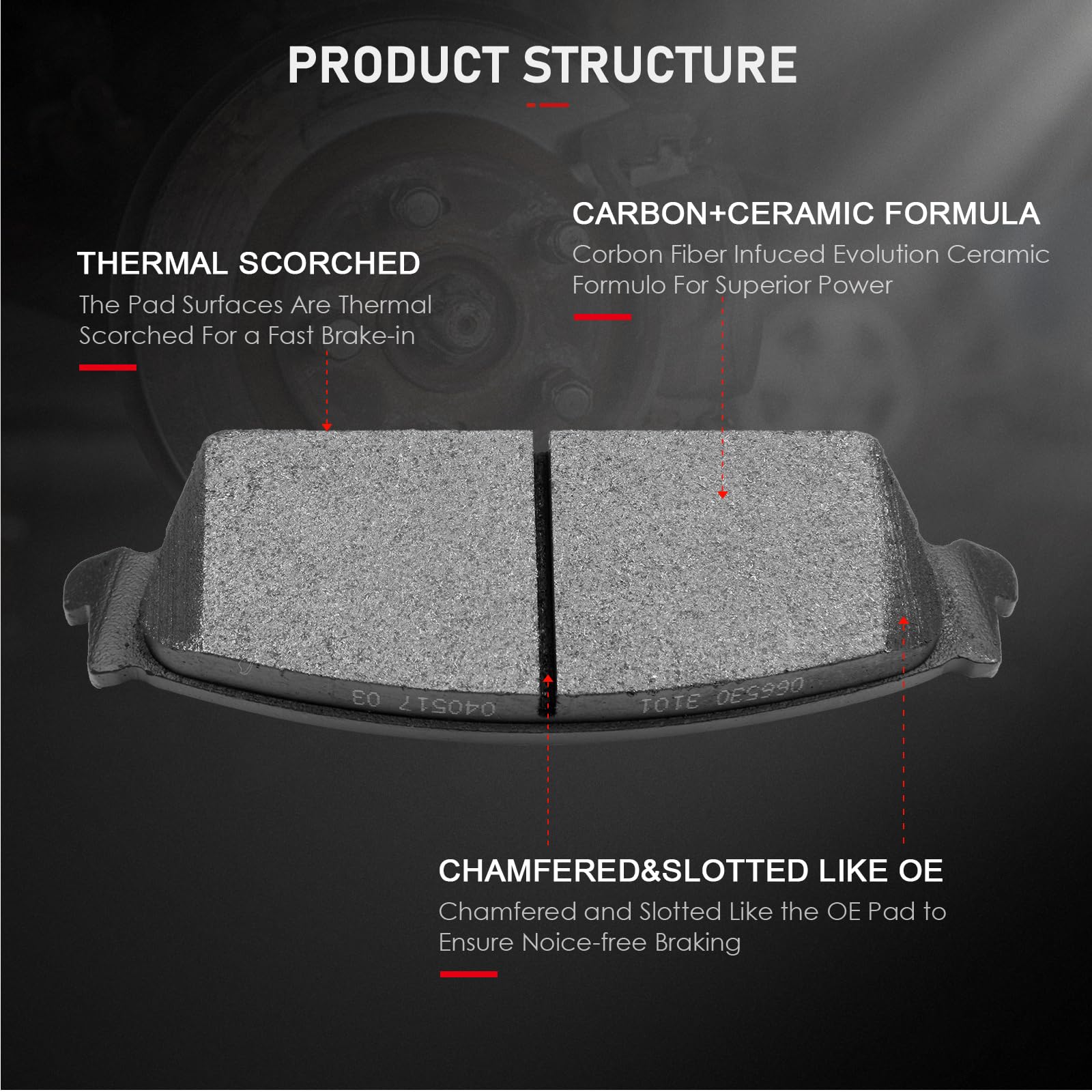 Cciyu D1363 D1194 Front Rear Ceramic Brake Pads Kits Fit For Cadillac Escalade,Escalade Esv,Escalade Ext,For Chevy Avalanche,Sil