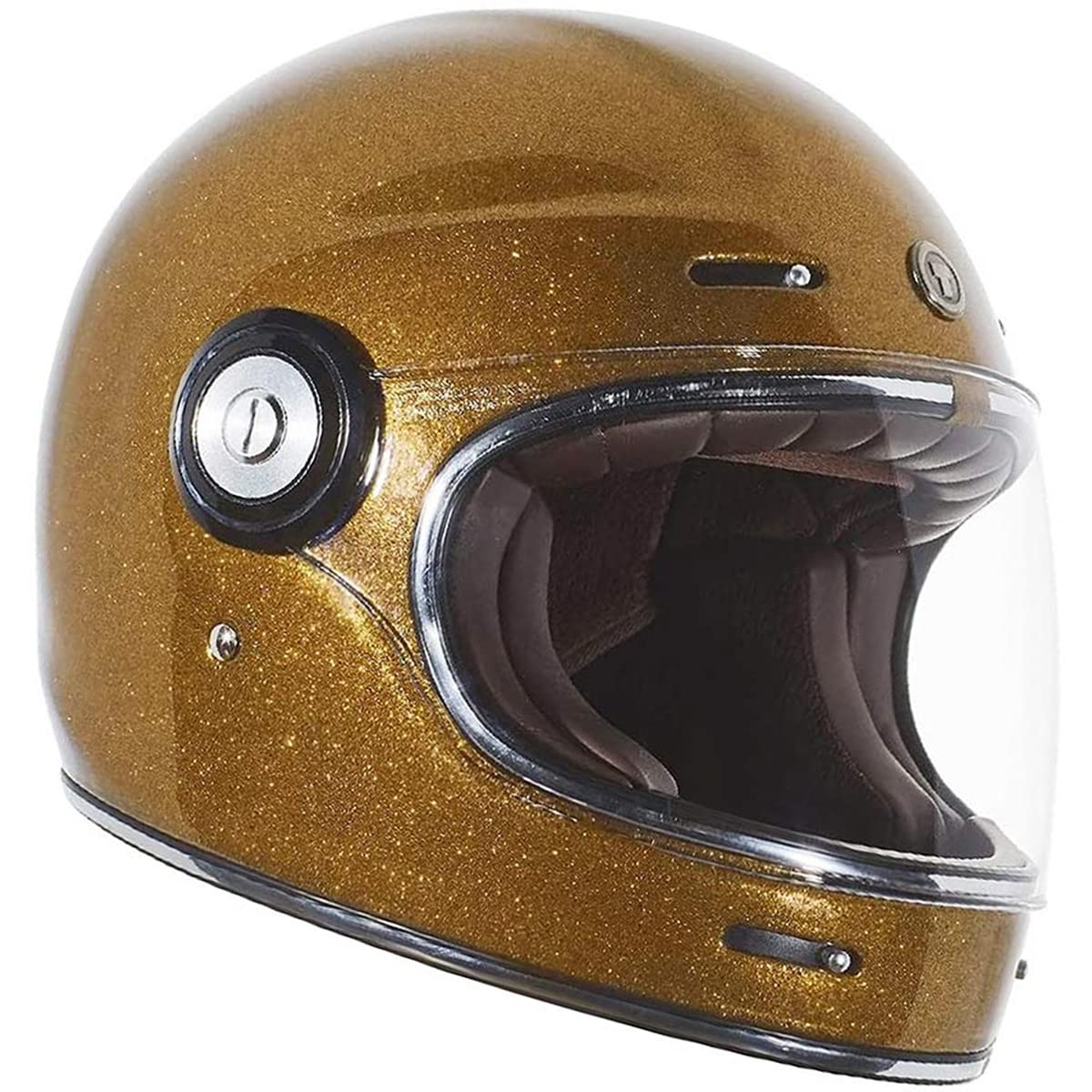 Torc T1 Unisex-Adult Retro Full-Face-Helmet-Style Motorcycle (Gold Metallic, X-Large)