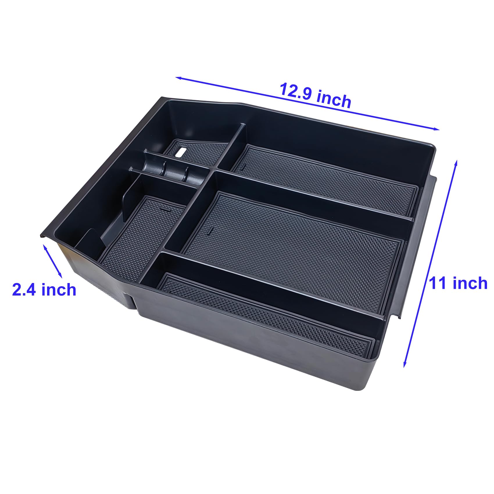 Zxiaochun Center Console Organizer Compatible With 2021 2022 2023 2024 2025 Ford F150 Interior Accessories, Armrest Box Insert Storage Tray (Full Console W/Bucket Seats Only)-Black Trim