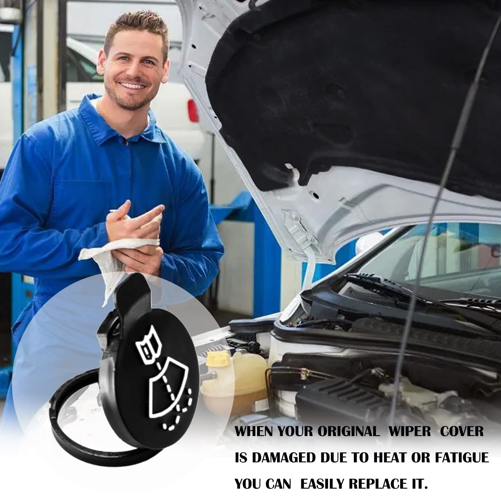 Windshield Washer Fluid Reservoir Cap - Windshield Wiper Fluid Cap Replacement Cap Compatible With Gmc Chevrolet Buick Cadillac 12767700, 19172571, 13227300