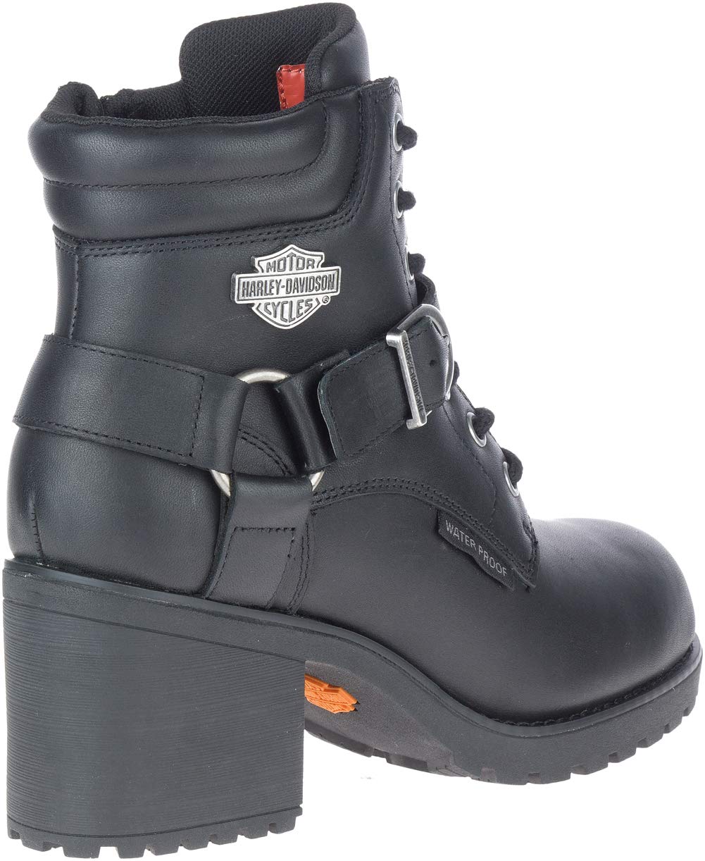 Harley-Davidson Women's Howell 5" Lace Leather Motorcycle Boot, Size 5, Black, Model D84664