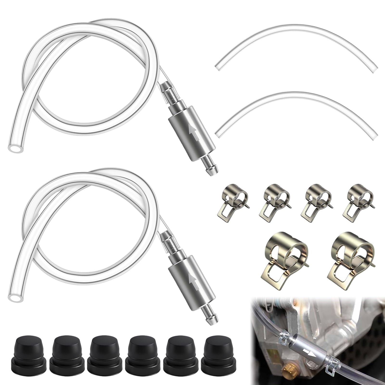 Brake Bleeder Hose,One Way Check Valve Tube Bleeding Tool Kit for Car Motorcyle Clutch,Universal Brake Fluid Bleeder with 6 Scre
