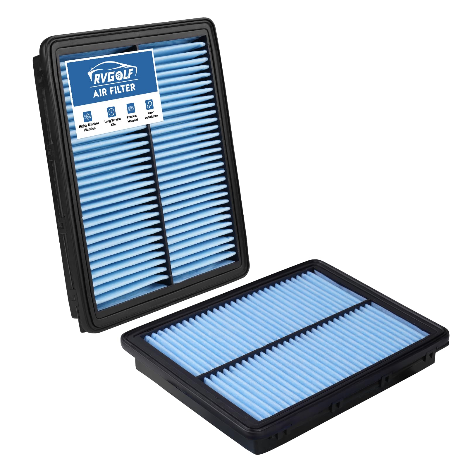 RVgolf 2PCS Engine Air Filter Fit for Sonata 2.0L Hybrid (16-19), Sonata 2.4L Gas (15-19), Optima 2.0L Hybrid (17-20), Optima 2.