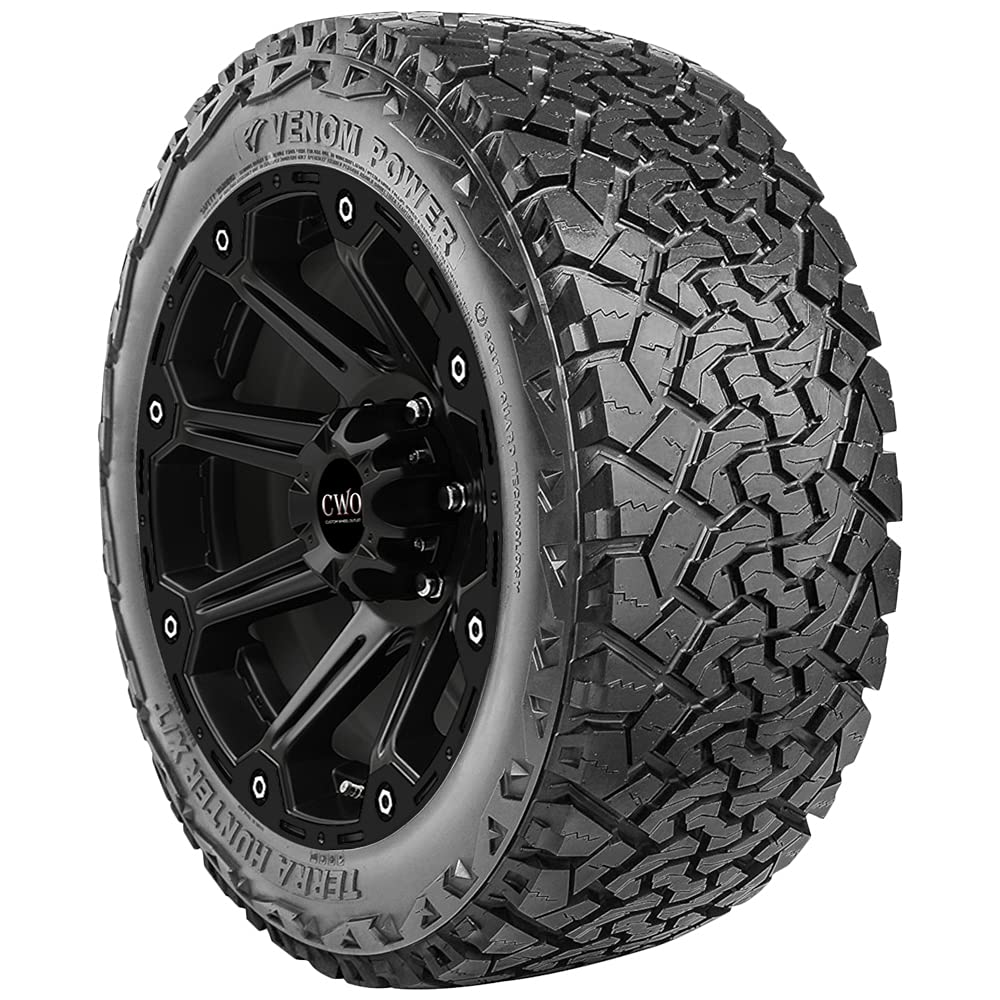 Venom Power Terra Hunter X/T Xt All-Terrain Mud Light Truck Radial Tire-35X12.50R18Lt 35X12.50X18 35X12.50-18 123R Load Range E Lre 10-Ply Bsw Black Side Wall