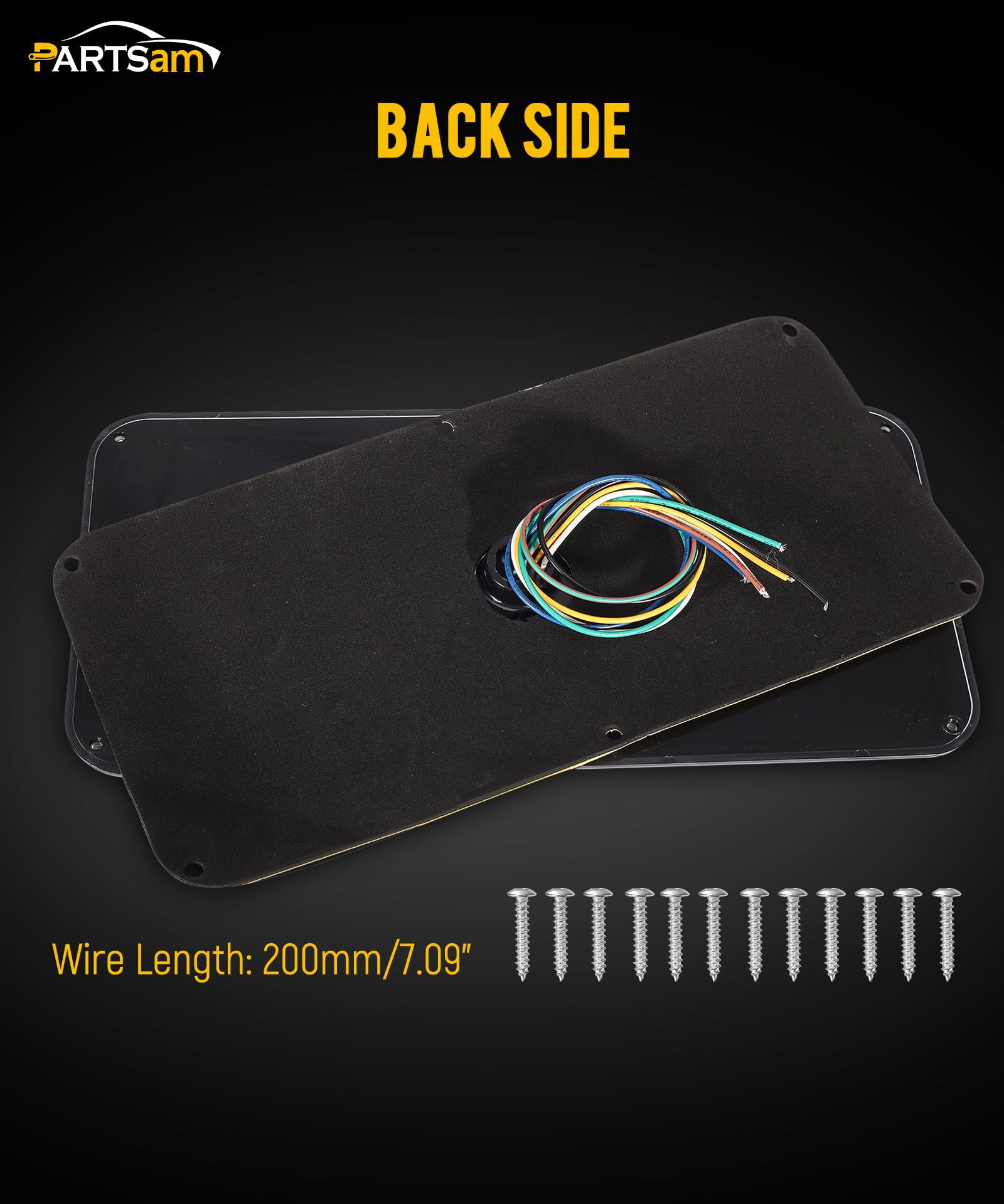 Partsam Rectangle LED Trailer Lights - Red & White, Standard Size, GTCV-0440276907, Vertical/Horizontal Mount, Durable Plastic