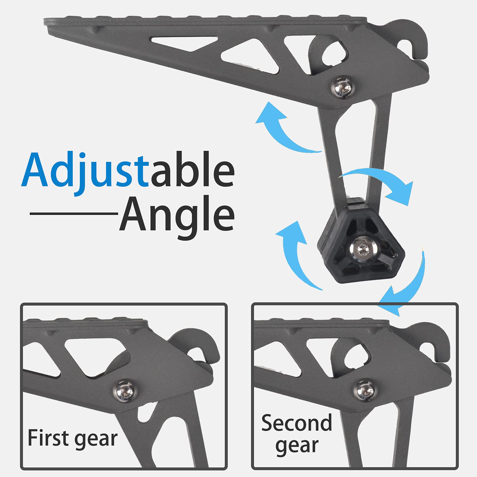 Tooenjoy Universal Fit Car Door Step, Foldable Roof Rack Door Step Up On Door Latch, Both Feet Stand Pedal Ladder, Easy Access To Rooftop For Most Car, Suv, Truck, Max Load 400 Lbs (Grey)