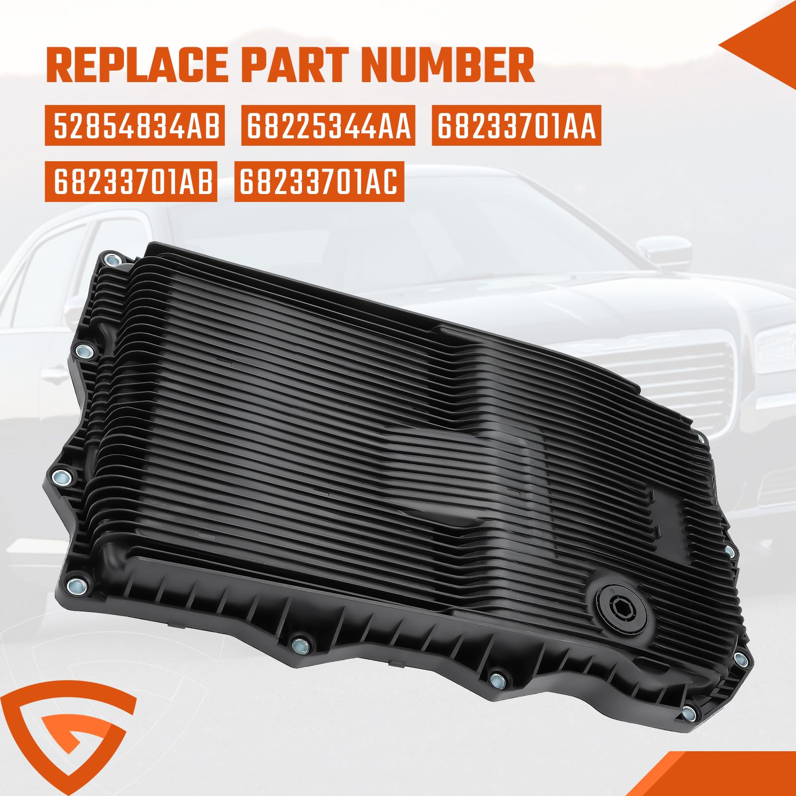 GEARCESS Transmission Oil Pan with Gasket Drain Plug Fit for Ram 1500 2500 3500 & Fit for Jeep Grand Cherokee & Fit for Dodge Ch