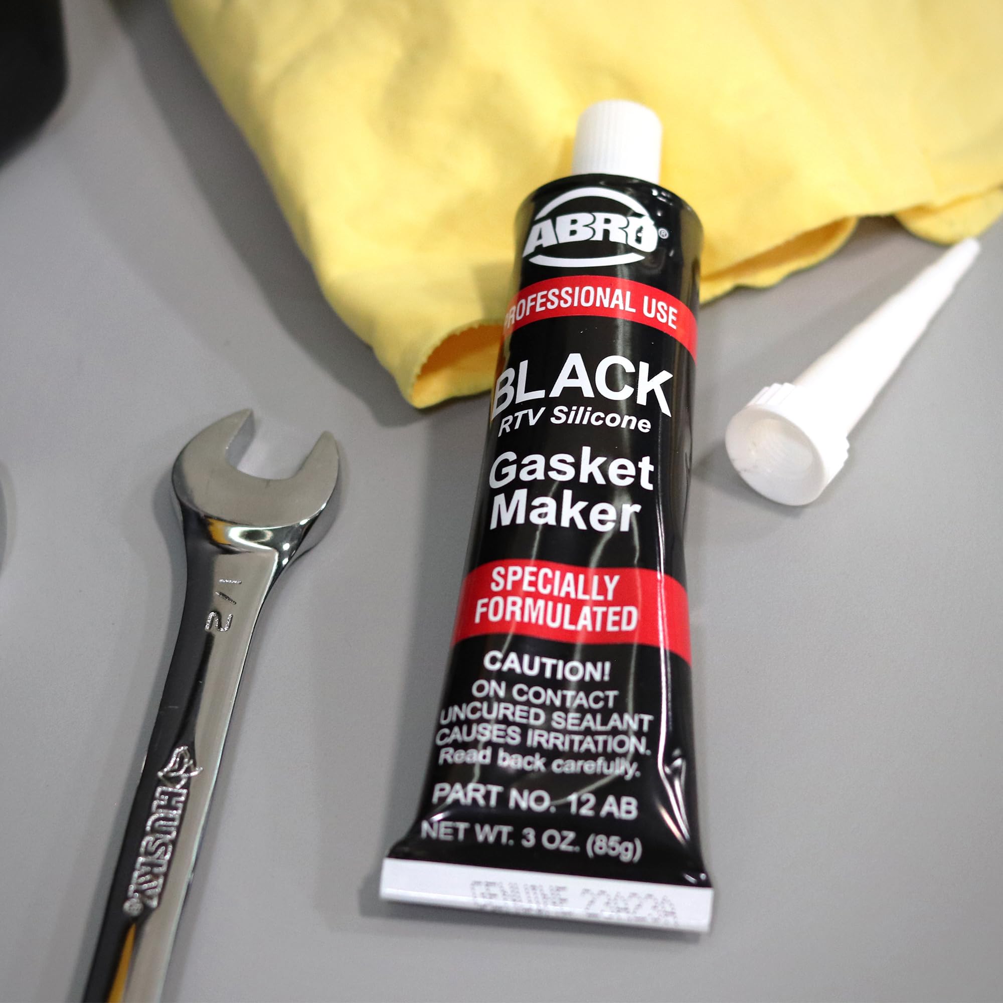 Abro Rtv Silicone Sealant And Gasket Maker: High Temp Silicone, 500F Heat, 3 Oz/85G Tube - Black
