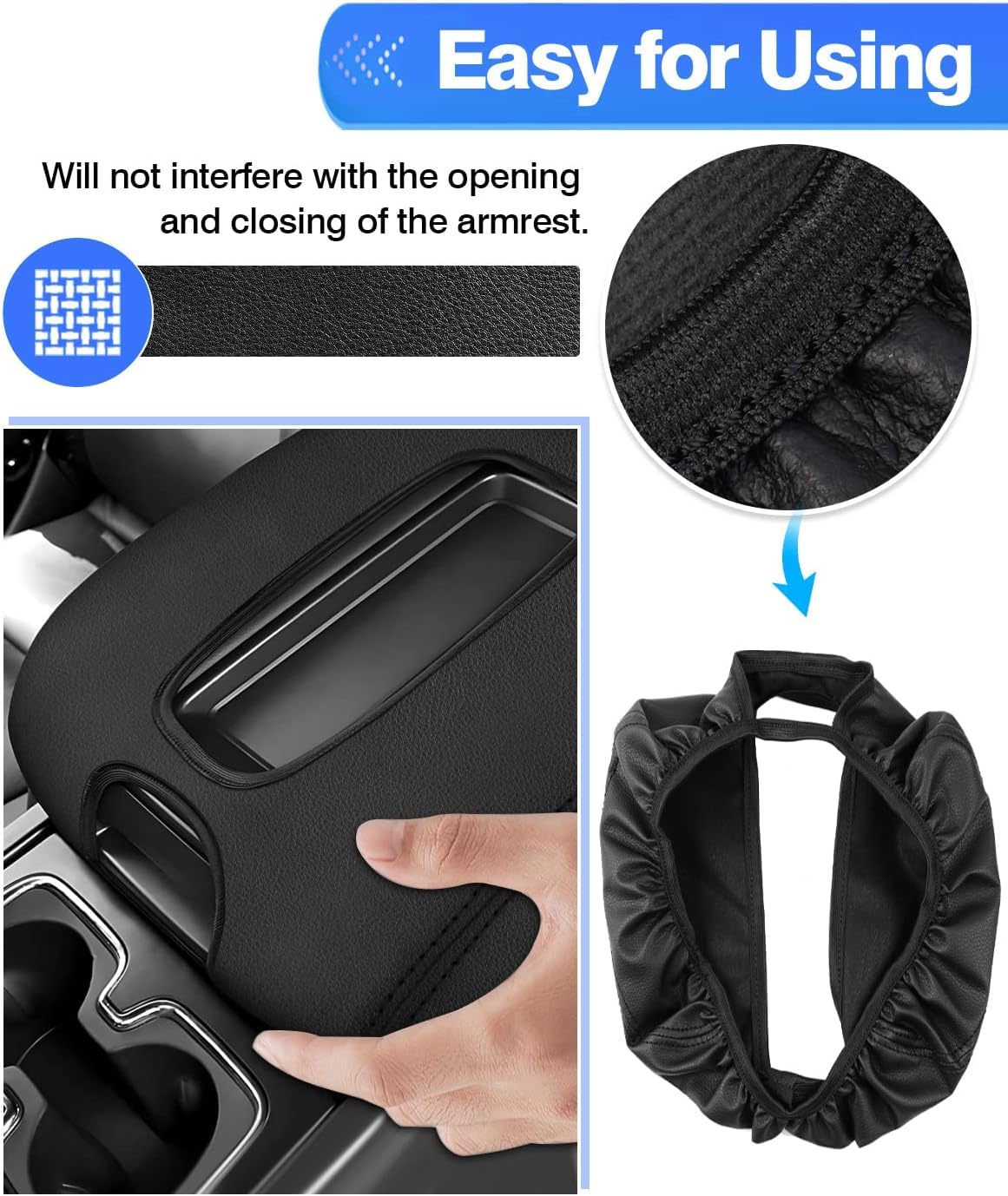 Autorder Center Console Cover for 2014-2018 Chevy Silverado/GMC Sierra 1500 2500 3500 Accessories Armrest Cover Anti-Scratch Mid