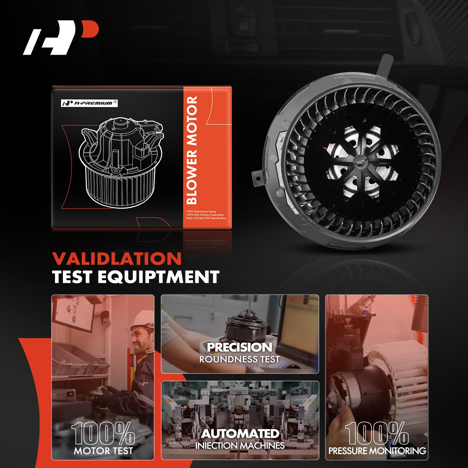 A-Premium Hvac Heater Blower Motor Assembly Compatible With Audi & Volkswagen Vehicles - A3, A3 Quattro, Q3, Q3 Quattro, Jetta, Golf, Passat, Tiguan, Eos, Gti, Replace# 1K1820015, 1K1820015A