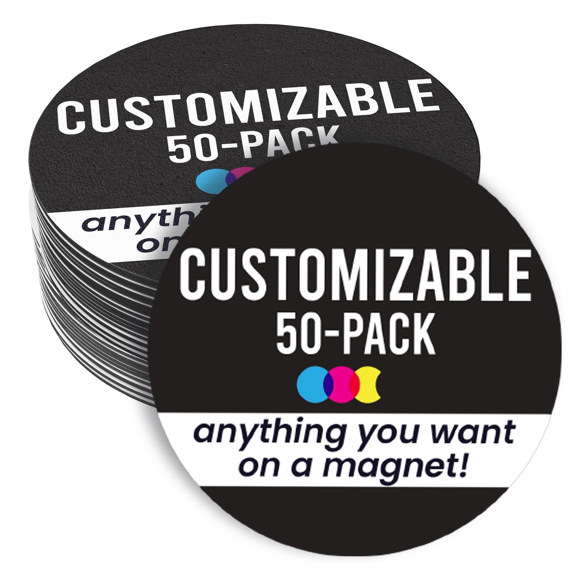 Magnet Me Up Customizable 30 Mil Round Magnet- 5   , 50 Pk Weatherproof Car Magnet For Businesses, Sports Teams, Fundraisers & P
