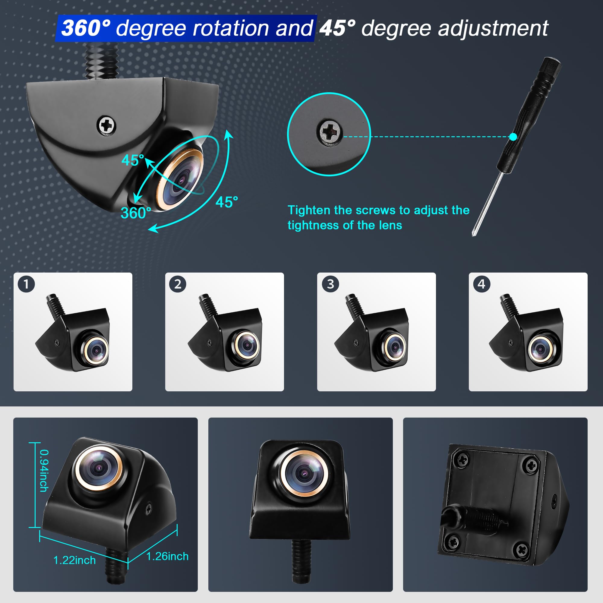 Back Up Camera For Cars, Backup Camera,1080P Hd Reverse Camera De Reversa De Auto/Front Camera For Car Truck Rear View/170 Degre