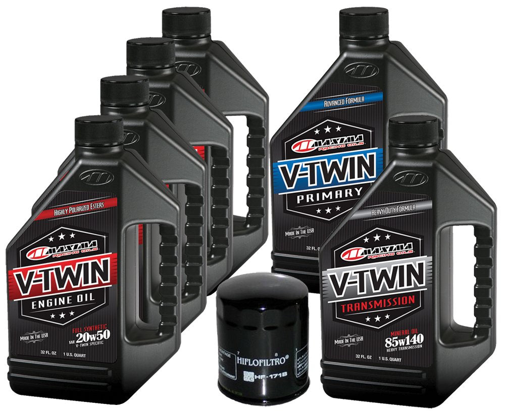 Maxhiflo Vttock12 Complete Engine Oil Change Kit For V-Twin Full Synthetic Harley Davidson Twin Cam, 6 Quart