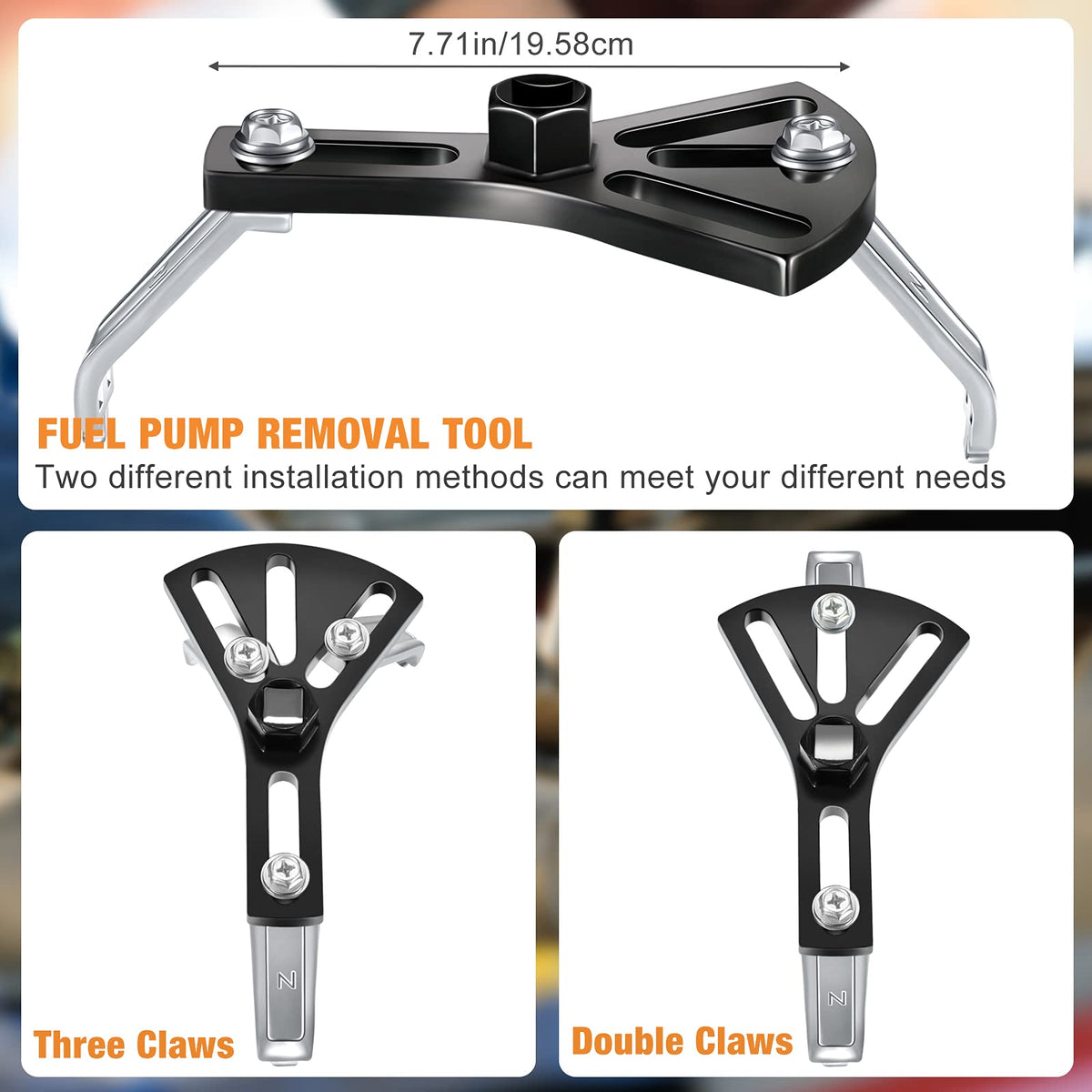 Frienda 3 Pieces Universal Fuel Pump Removal Tools Adjustable Fuel Pump Lock Ring Adjustable Lock Ring Spanner Fuel Pump Module Spanner Wrench Fuel Tank Lid Cover Remove Spanner