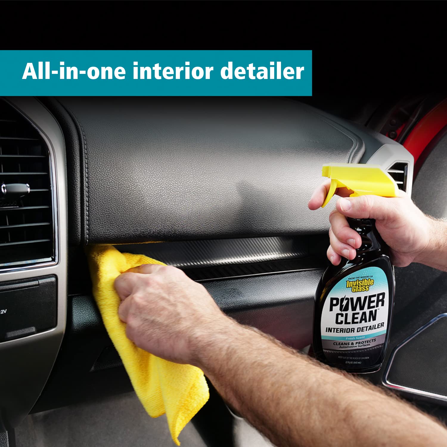Invisible Glass 92024 22-Ounce Power Clean Automotive Interior Detailer Cleaner Protectant And Conditioner To Restore Interior S