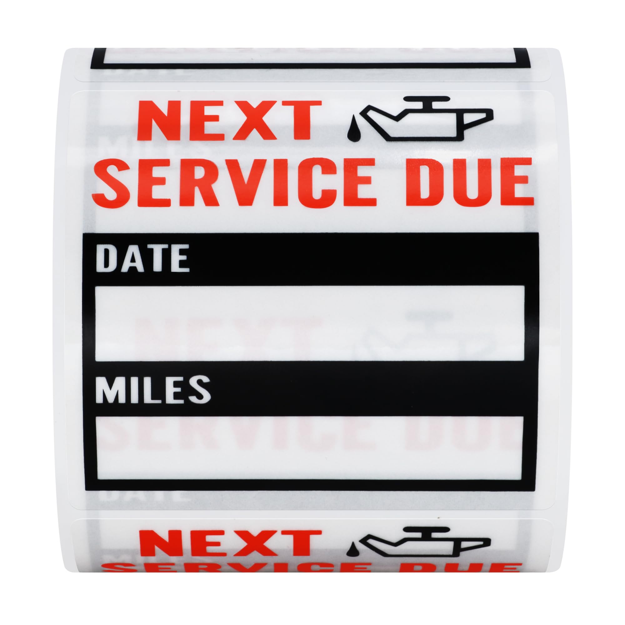 Hybsk 200Pcs Transparent Oil Change/Service Reminder Stickers 2 ''X2 '' Premium Quality Clear Pet Oil Change Stickers (Black)