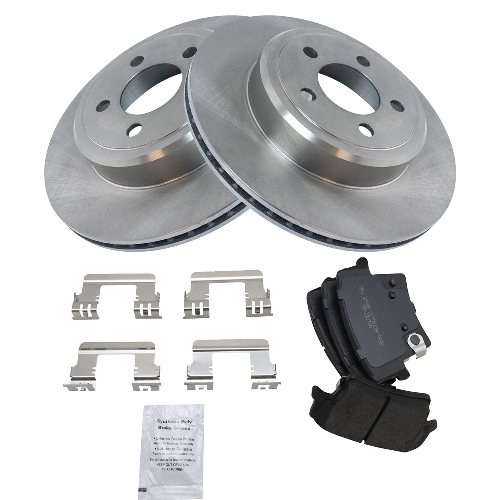 Trq Rear Brake Pad & Rotor Kit Brake Pads Brake Rotor Semi-Metallic Compatible With 2005-2021 Chrysler 300 2009-2021 Dodge Chall