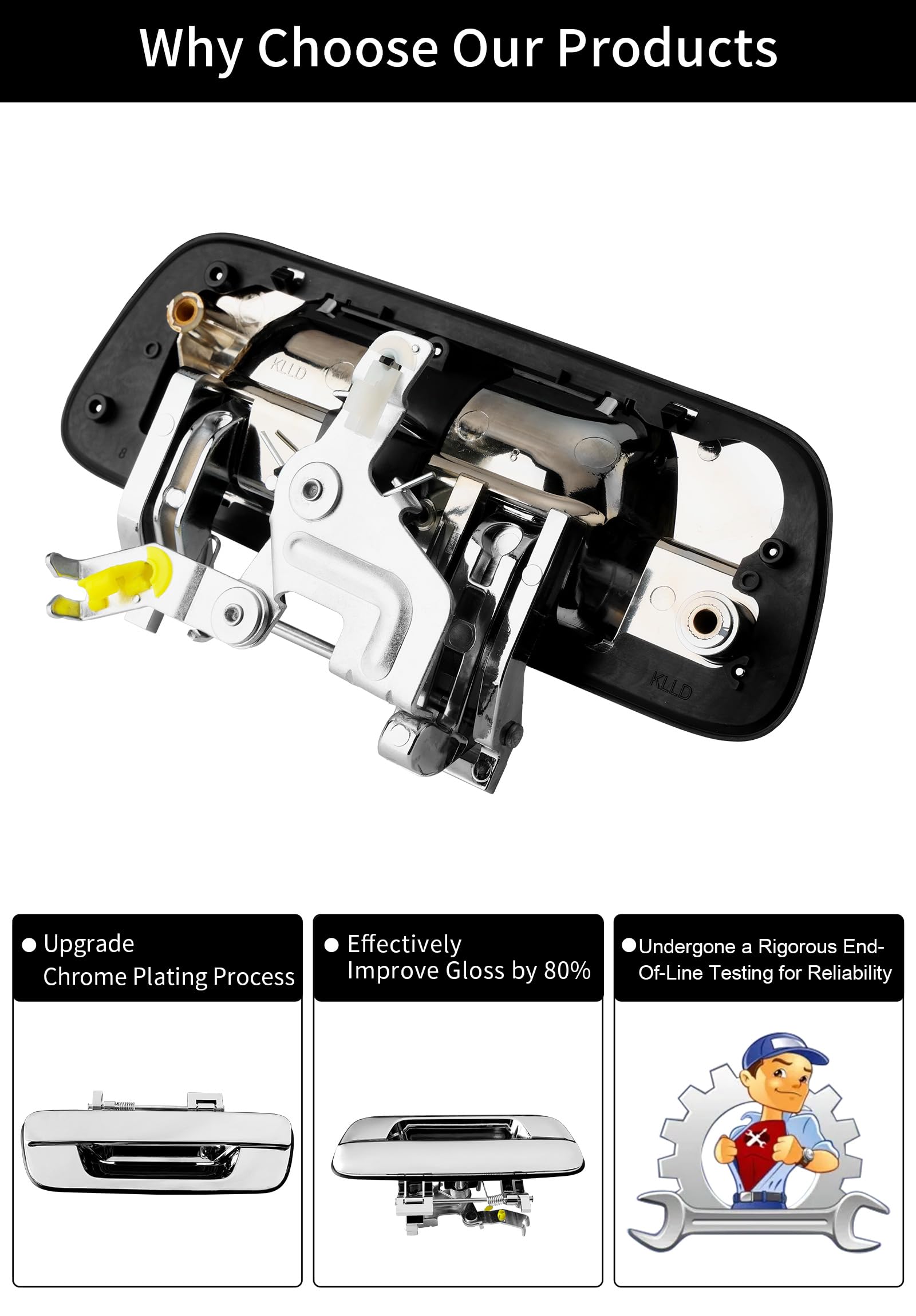 Tailgate Door Handle Chrome, Compatible With 2004-2014 Chevy Colorado & Gmc Canyon & Isuzu I-280 / I-290 / I-350 / I-370, Exteri