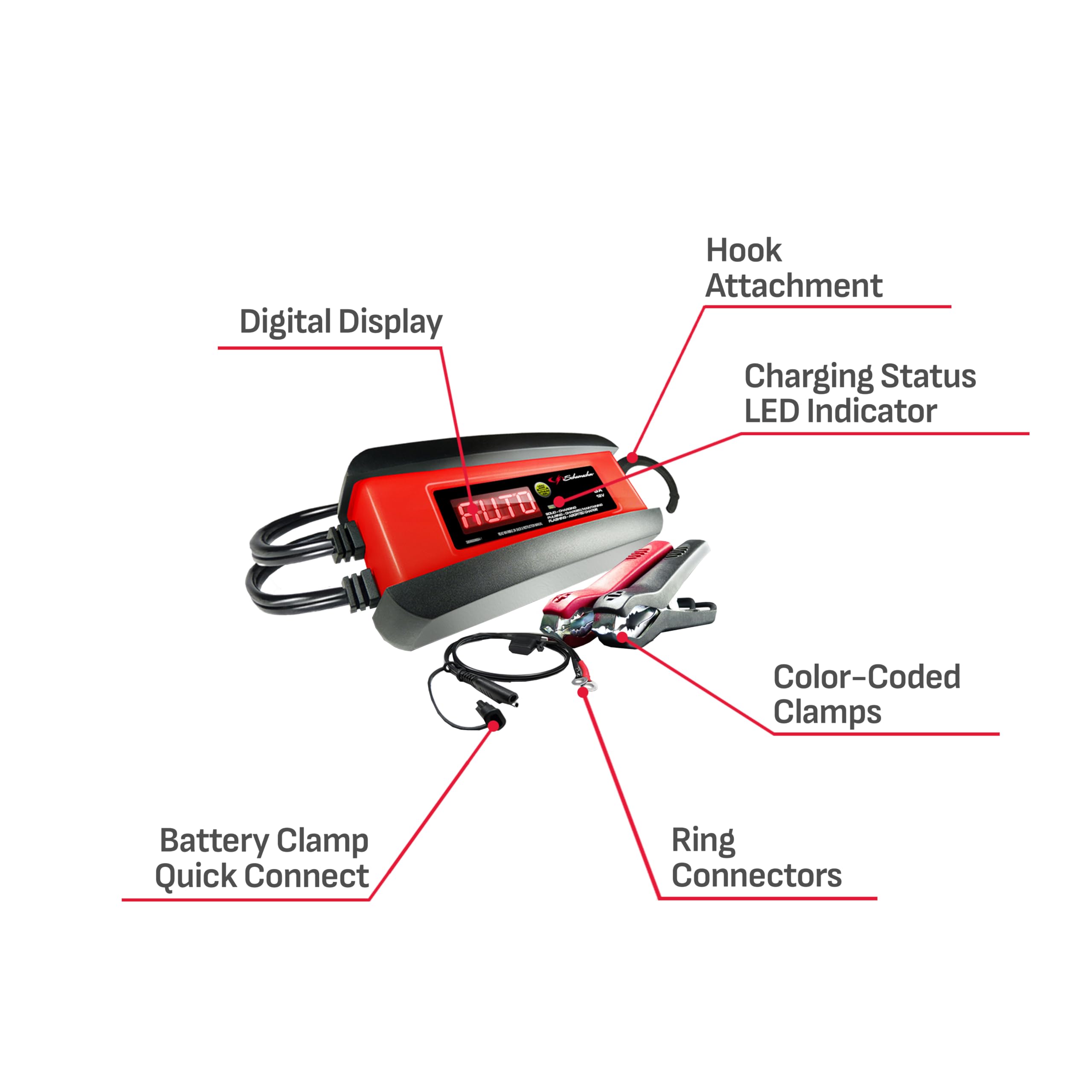 Schumacher Electric 3-in-1 Battery Charger, Maintainer, and Auto Desulfator, SP1297 Fully Automatic - 3 Amp, 12 Volt - For Cars, Motorcycles, Lawn Tractors, Power Sports, Marine Batteries