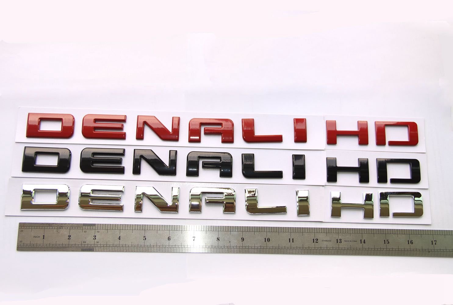 Yoaoo 1X Original Chrome Denalihd Denali Hd Nameplate Emblem Badge Compatible With 2007-2019 Denali Yukon Sierra Terrain (Hd Chr