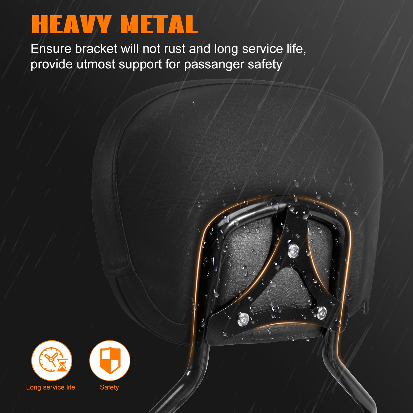 Eumti Detachable Sissy Bar Upright For Harley Touring 2009-2024, Rear Passenger Backrest Pad Compatible For Street Glide Road Glide Flhr Flhx Flht Fltr Electra Glide Road King Ultra Limited Cvo