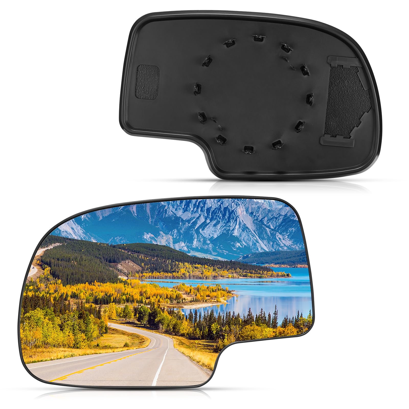 BDFHYK 12477843 Driver Left Side Mirror Glass Compatible with Silverado Suburban Tahoe Sierra Yukon 1500 Escalade, Side View Ext