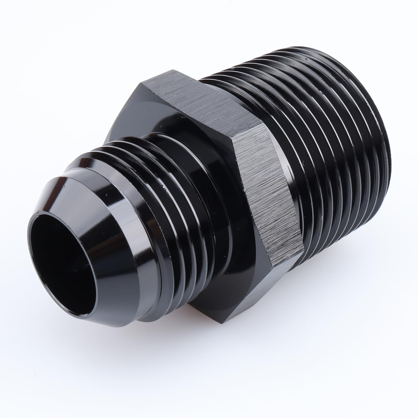 Ac Performance Male 1'' Npt To -12 An Flare Adapter Straight Aluminum Black