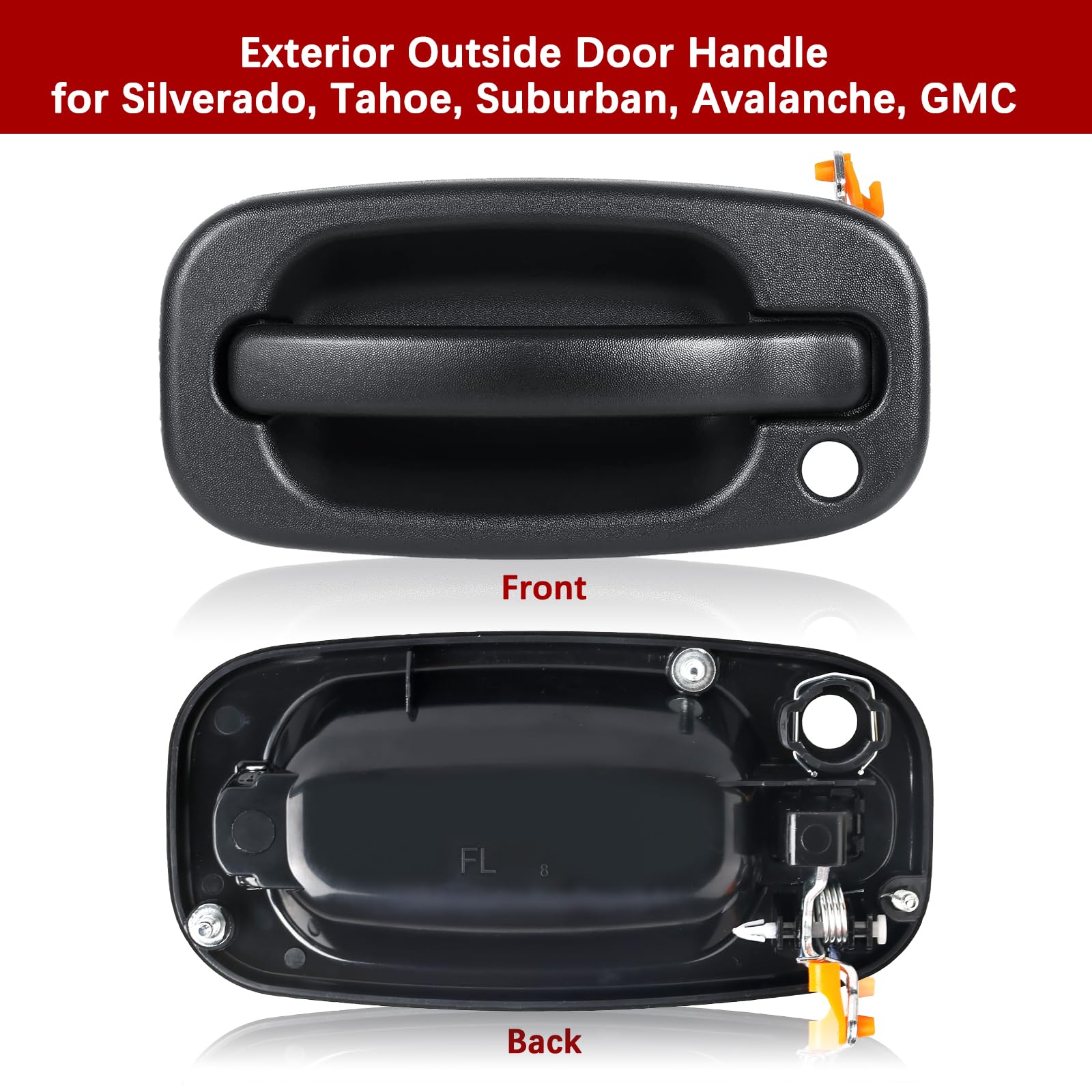 Faersi Exterior Outside Door Handle Front Left Driver Side For 1999-2007 Silverado, Tahoe, Suburban, Avalanche, Gmc Sierra, Yukon Denali, Cadillac Escalade 77261 15034985