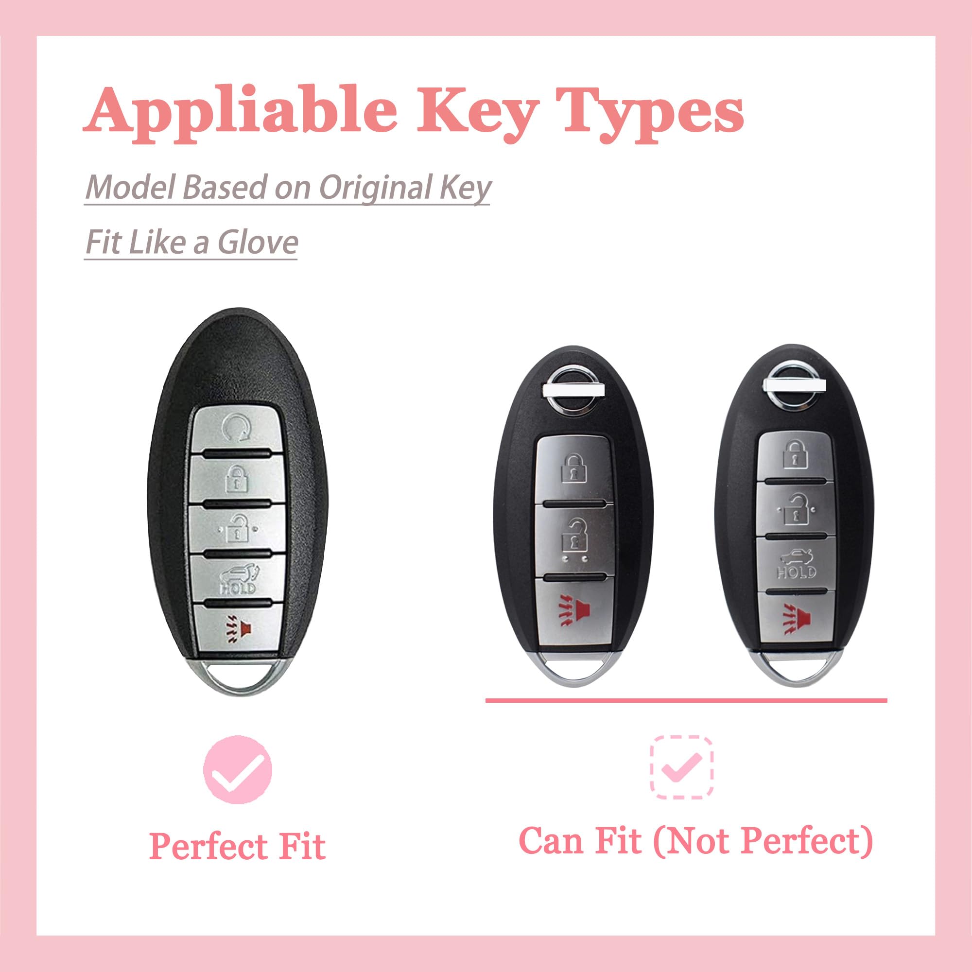 for Nissan Key Fob Cover - 5 Buttons Soft TPU Full Covers Protection Key Case Fit for Nissan Rogue Altima Sentra GTR Frontier Ma