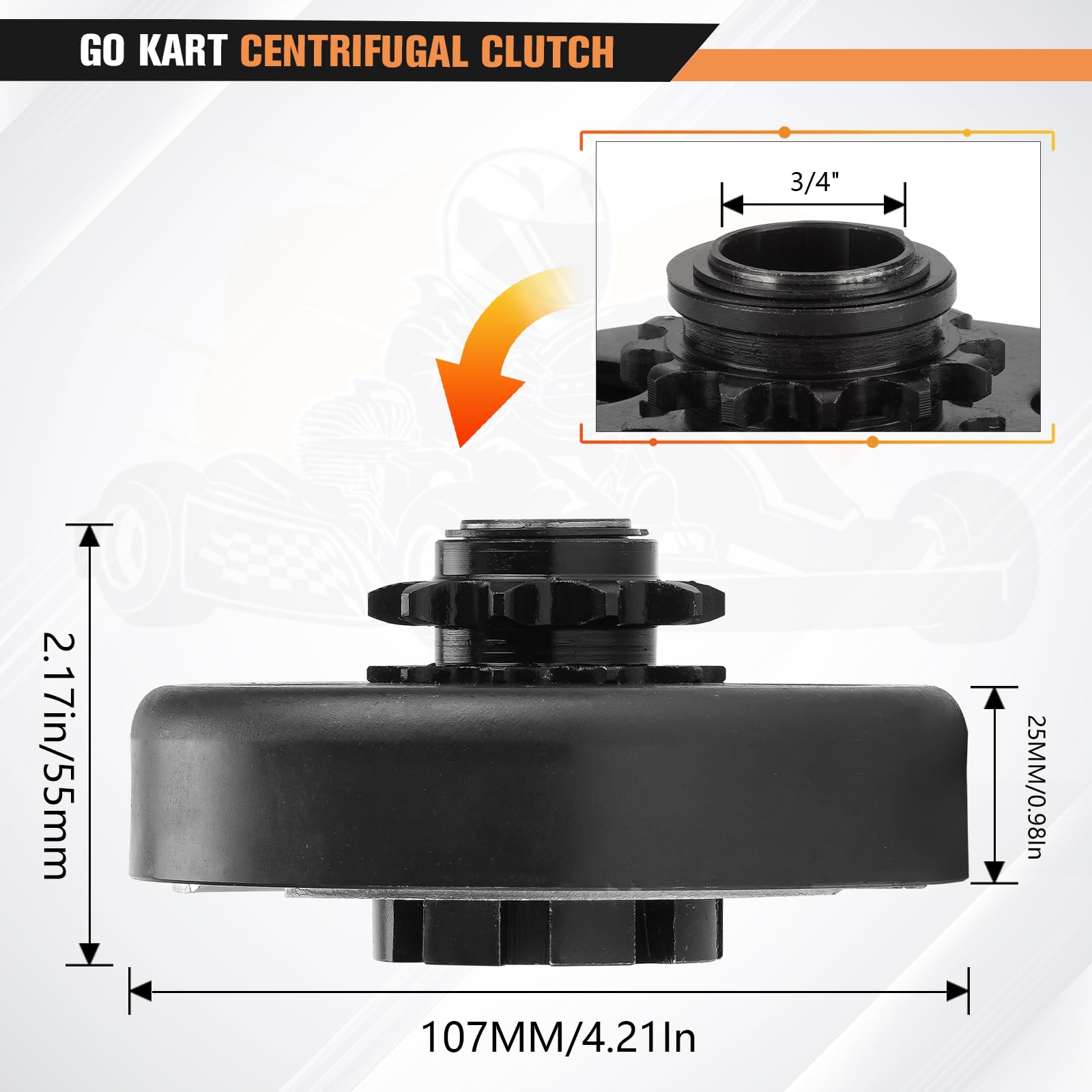 Go Kart Clutch 3/4' Bore 10T #40 41 420 Chain Predator 212Cc Centrifugal Clutch Fit For Honda Gc160 Gc190 Gx120 Gx140 Gx160 2-6.5 Hp Small Engines Mini Bike Minibike