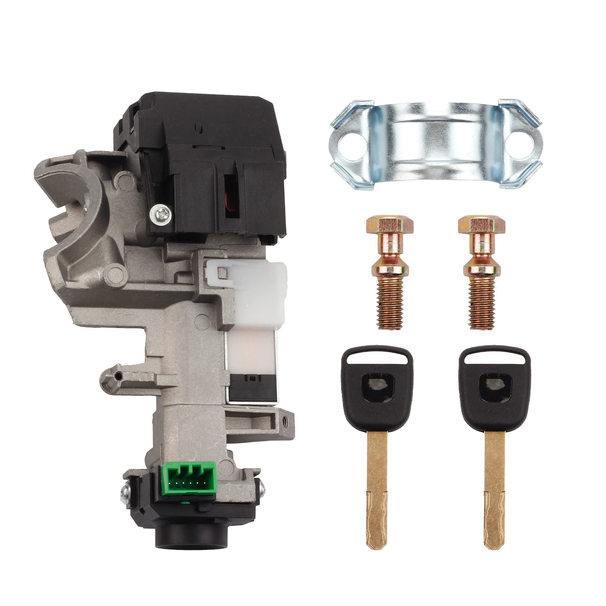 Dasbecan Ignition Switch Lock Cylinder Assembly Compatible With Honda Accord Crv Odyssey Fit 2003-2008 06350-Saa-G30 35100-Sda-A71 (With Chip Id48 Keys)