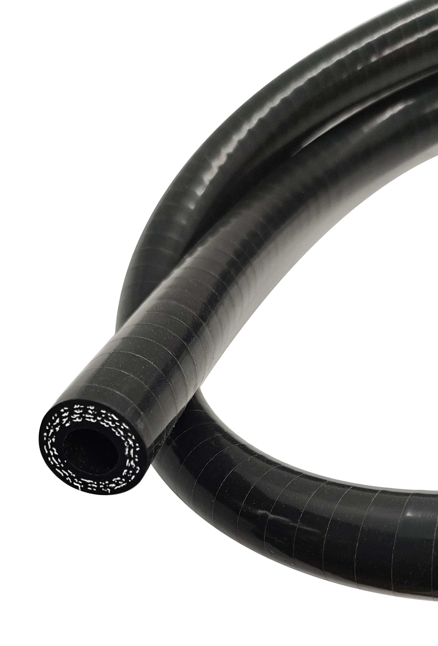Silicone Coolant Hose 3-Ply 5/8' Id High Performance Radiator Universal Straight Coupler Reinforced Rubber Tube 3.2 Feet (1 Meter) Length Black