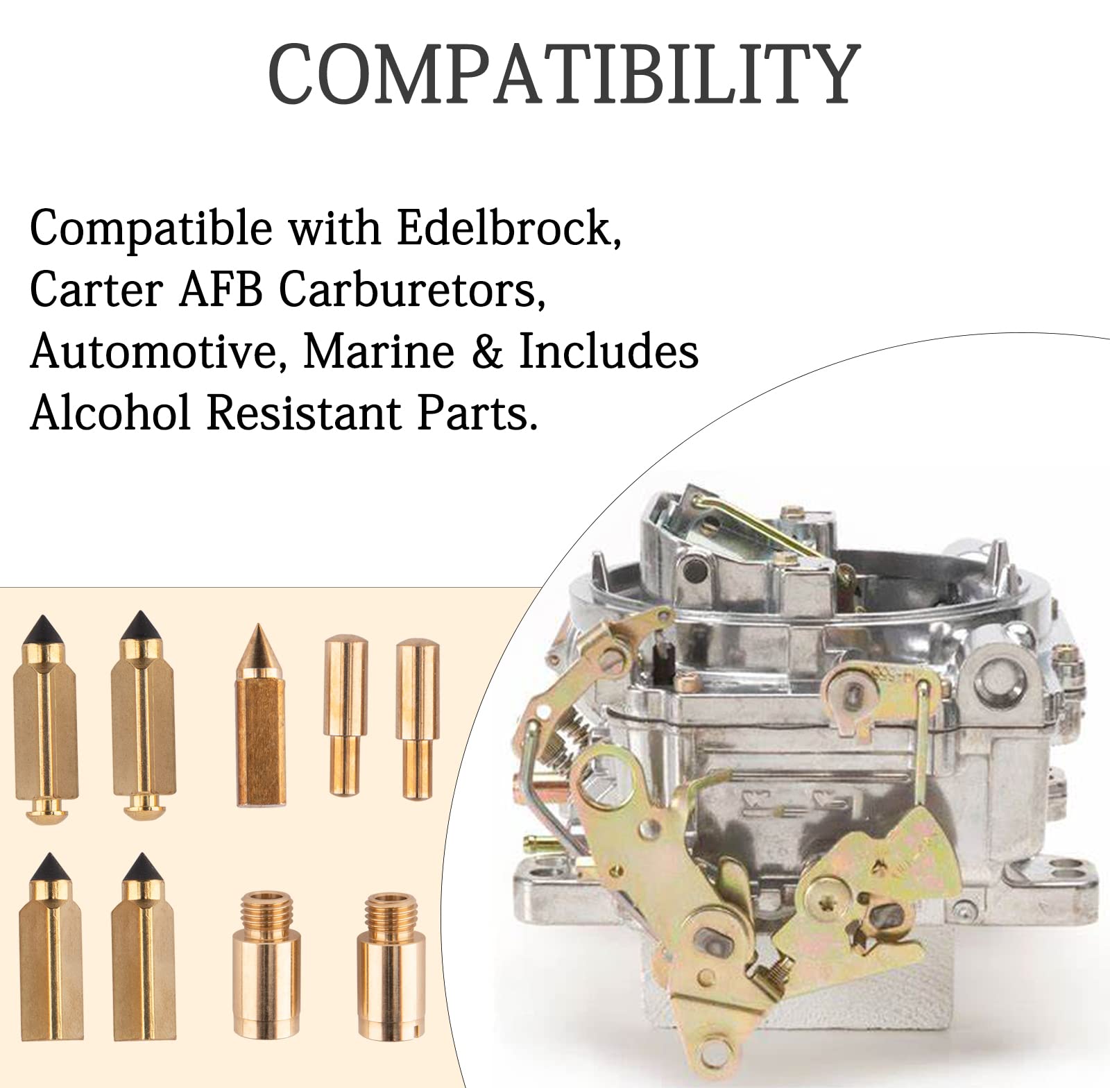 Carburetor Rebuild Kit Compatible With Edelbrock 1405 1406 1407 1408 1409 1410 1411, Carb Rebuild Kit For Afb 4 Barrel 500 600 6
