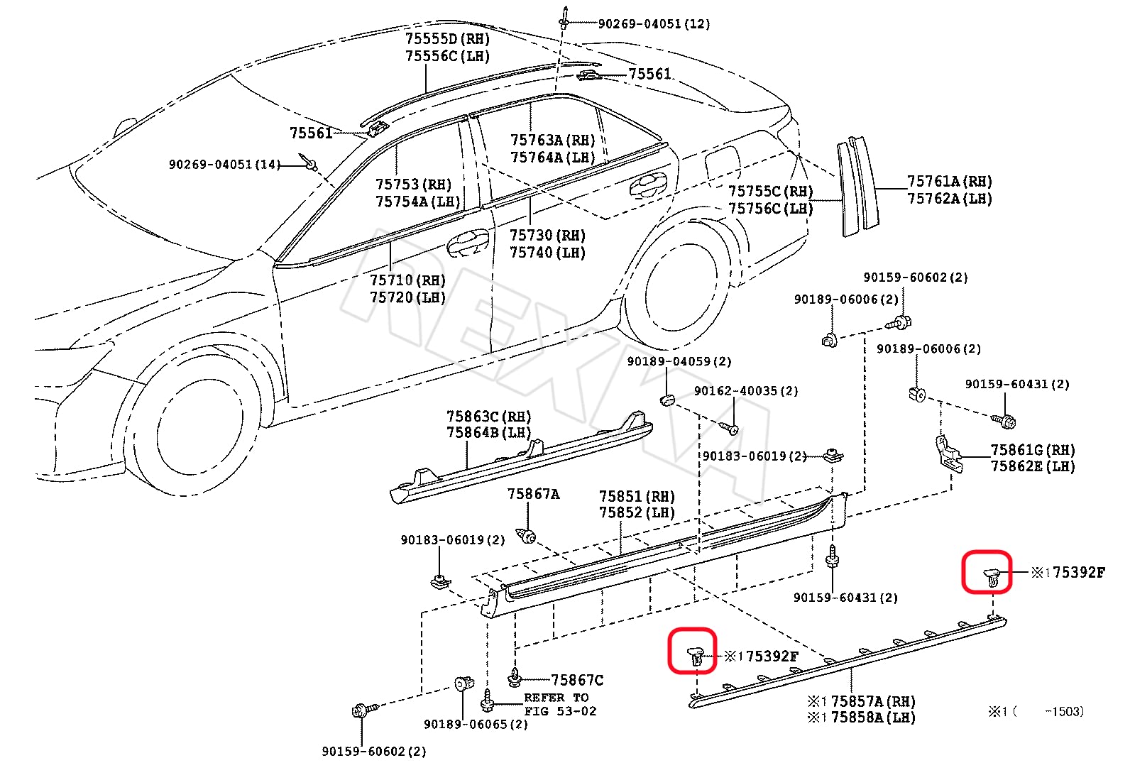 Rexka 30pcs Front & Rear Spoiler Moulding Clip Compatible with Toyota Lexus 75392-35220 4Runner, Camry, Corolla, FJ Cruiser, Hig