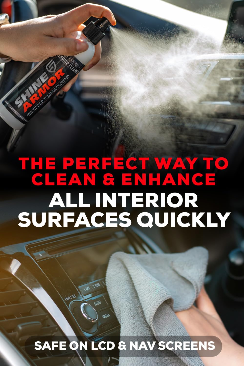 Car Interior Cleaner For Vehicle Detailing, Cleans And Protects Your Dashboard, Seats, Upholstery, Leather, Plastic, Vinyl, And