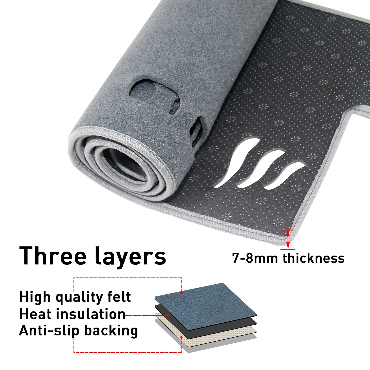 Remoch For Toyota Camry Accessories 2024 2023 2022 2021 2020 2019 2018 Dash Cover Dashboard Cover Mat Custom Fit Center Console Cover Sunshield Protector Pad(Gray)