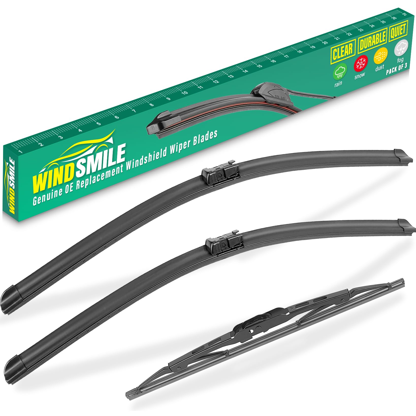 24+17+13 Windshield Wipers Blade For Terrain Chevy Equinox 2010-2017 Oe Replacement All-Season Front And Rear Windshield Wiper Blade,Top Lock 19Mm