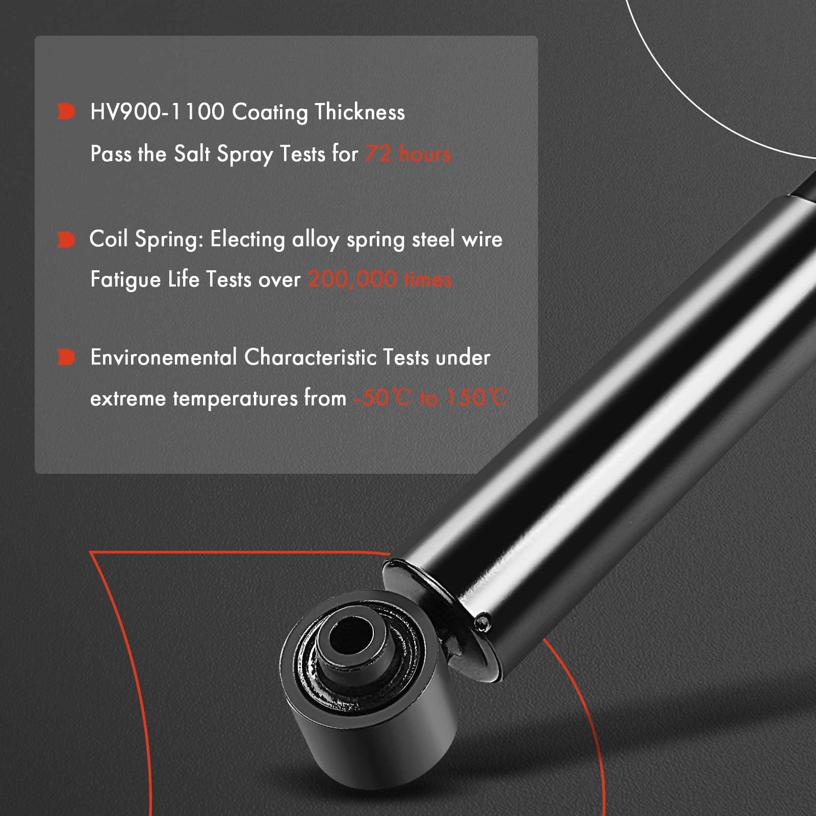 A-Premium Rear Pair (2) Shock Absorber Compatible With Chevy Malibu 2004-2012 & Pontiac G6 2005-2010 & Saturn Aura 2007-2009, Driver And Passenger Side