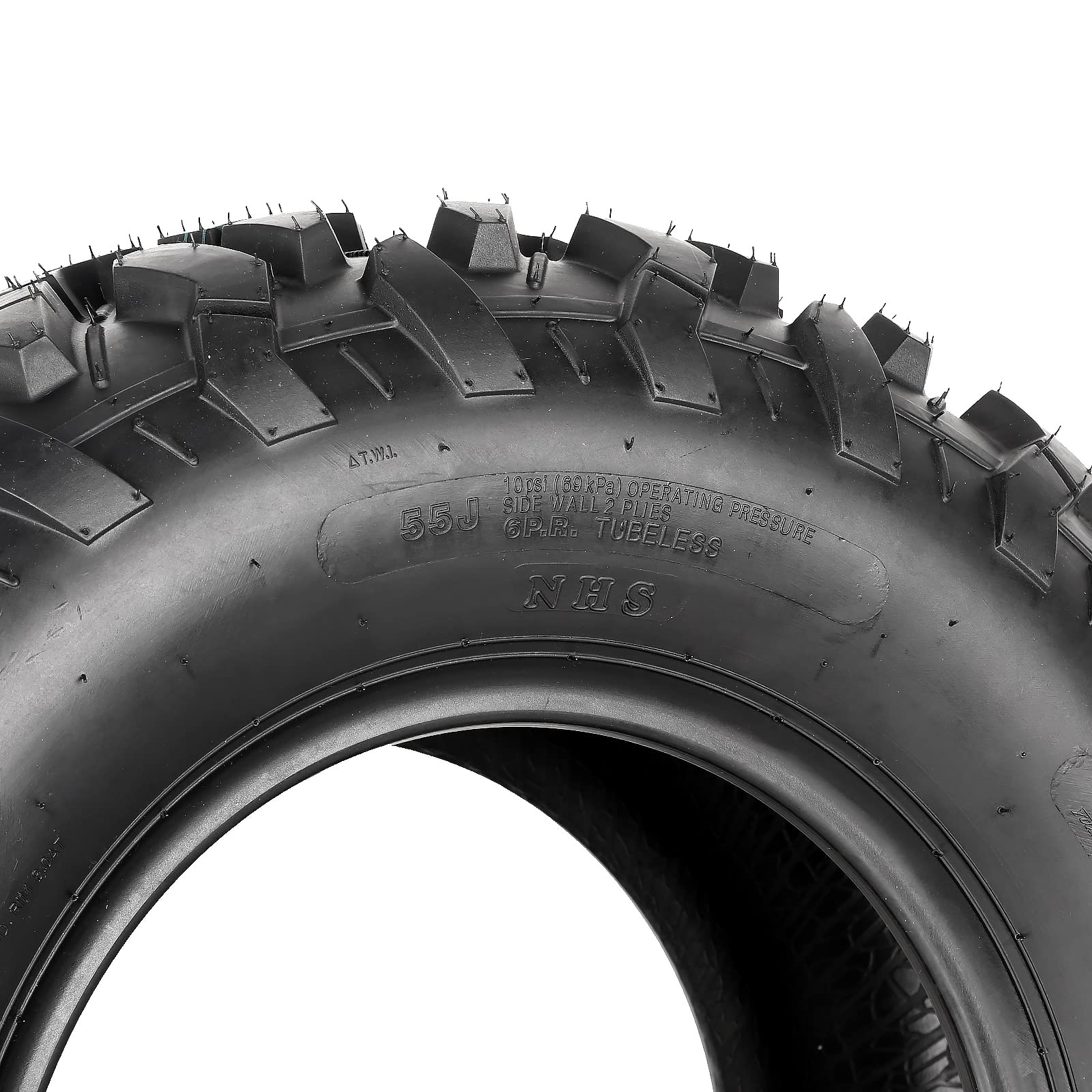 Weize Atv Utv All-Terrain Tires 25X8-12 Front & 25X10-12 Rear, 6 Pr, Set Of 4