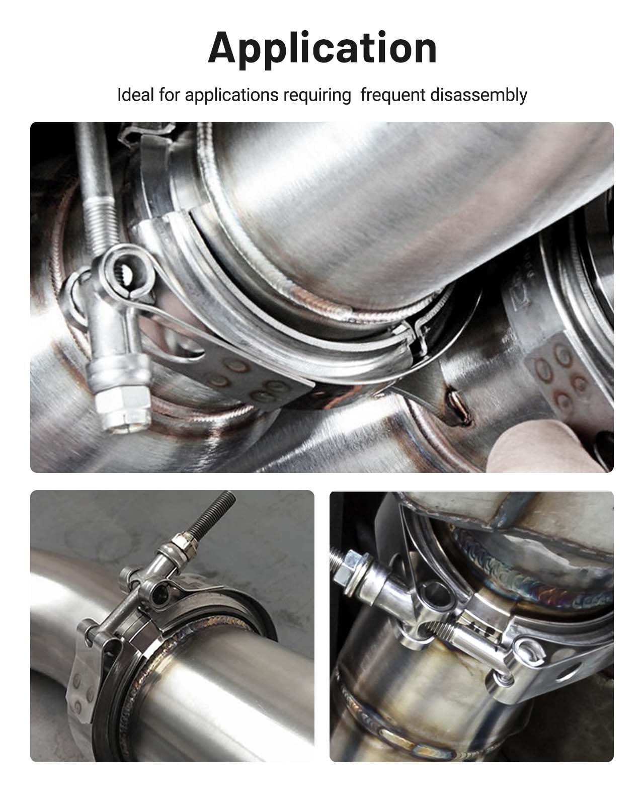 Evil Energy 4.0 Inch V Band Clamp For Flange Kit Stainless Steel (No Flanges)