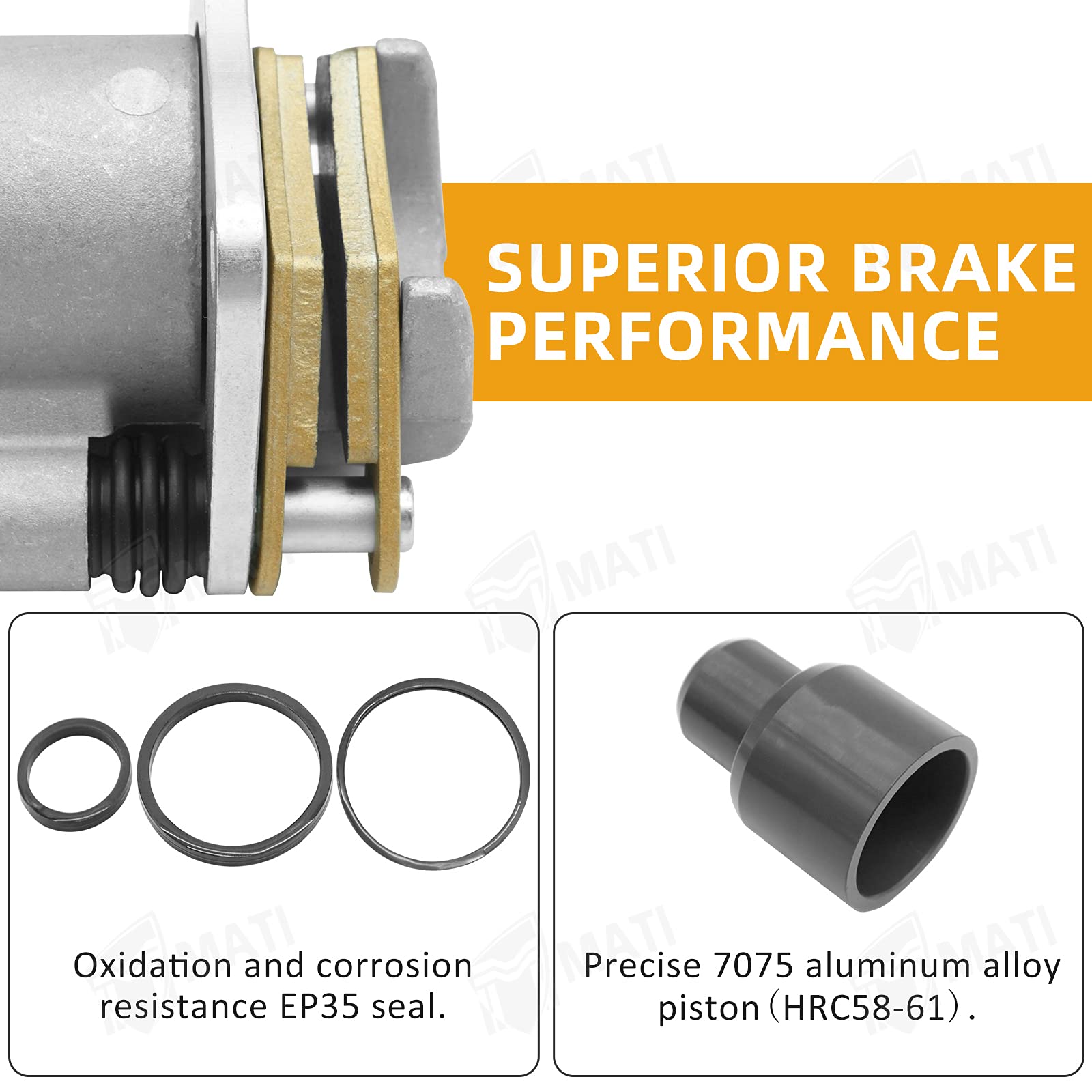 M Mati Rear Brake Caliper Assembly For Polaris Atv Hawkeye 325 400 Sportsman 400 450 500 570 Farmhand 450 1911415