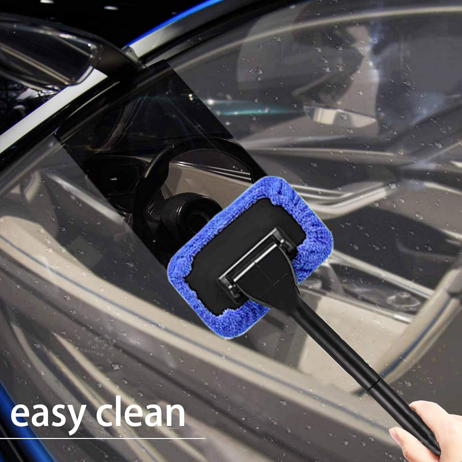 Windshield Cleaning Tool Windshield Cleaning Wand Auto Window Cleaner,5 Pieces Reusable Cloth Pads For Car Interior, Dirty Car W