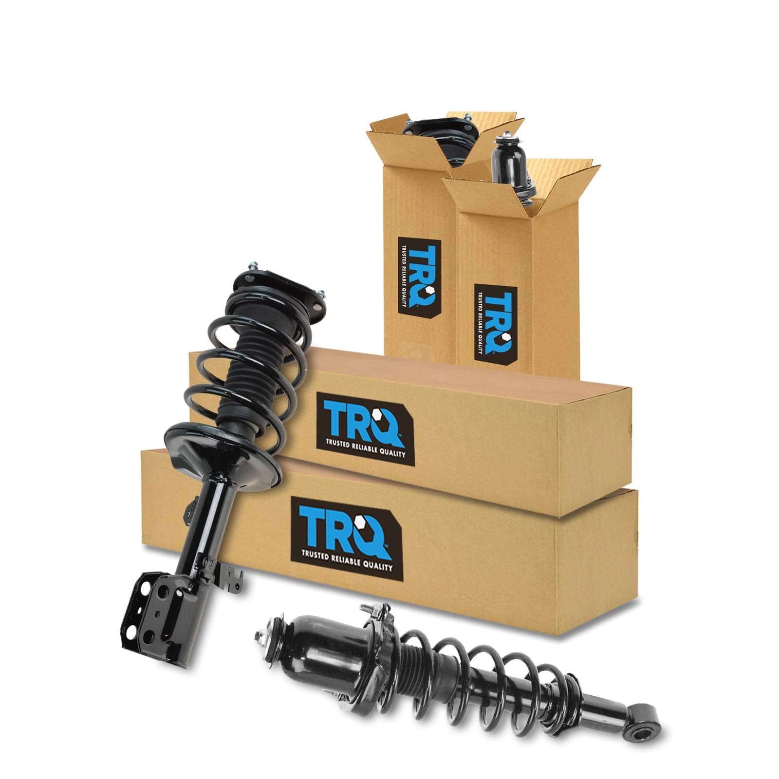 Trq Front And Rear Strut & Coil Spring Assembly Set Driver & Passenger Sides Compatible With 03-08 Pontiac Vibe Toyota Matrix