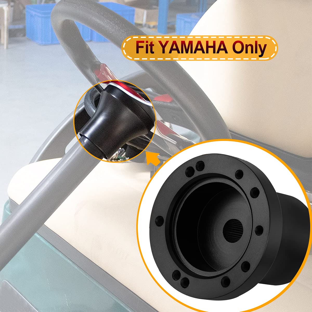 Golf Cart Steering Wheel Adapter For Yamaha 5 Or 6 Holes Steering Wheels (Including Installation Tools)