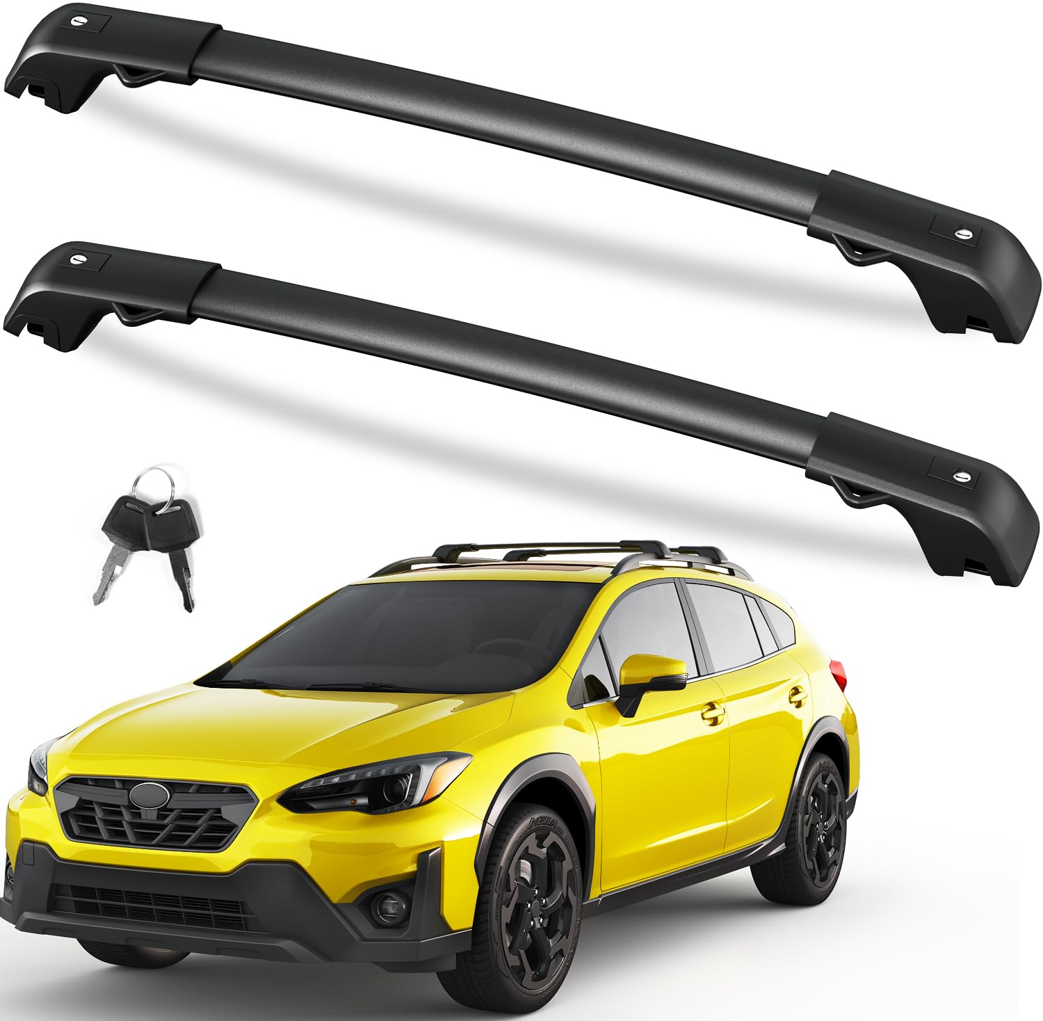 Fengyu Roof Rack Cross Bars 220Lb Compatible With Subaru Crosstrek 2018-2023 & Impreza 2017-2023, Heavy Duty Lockable Aluminum R