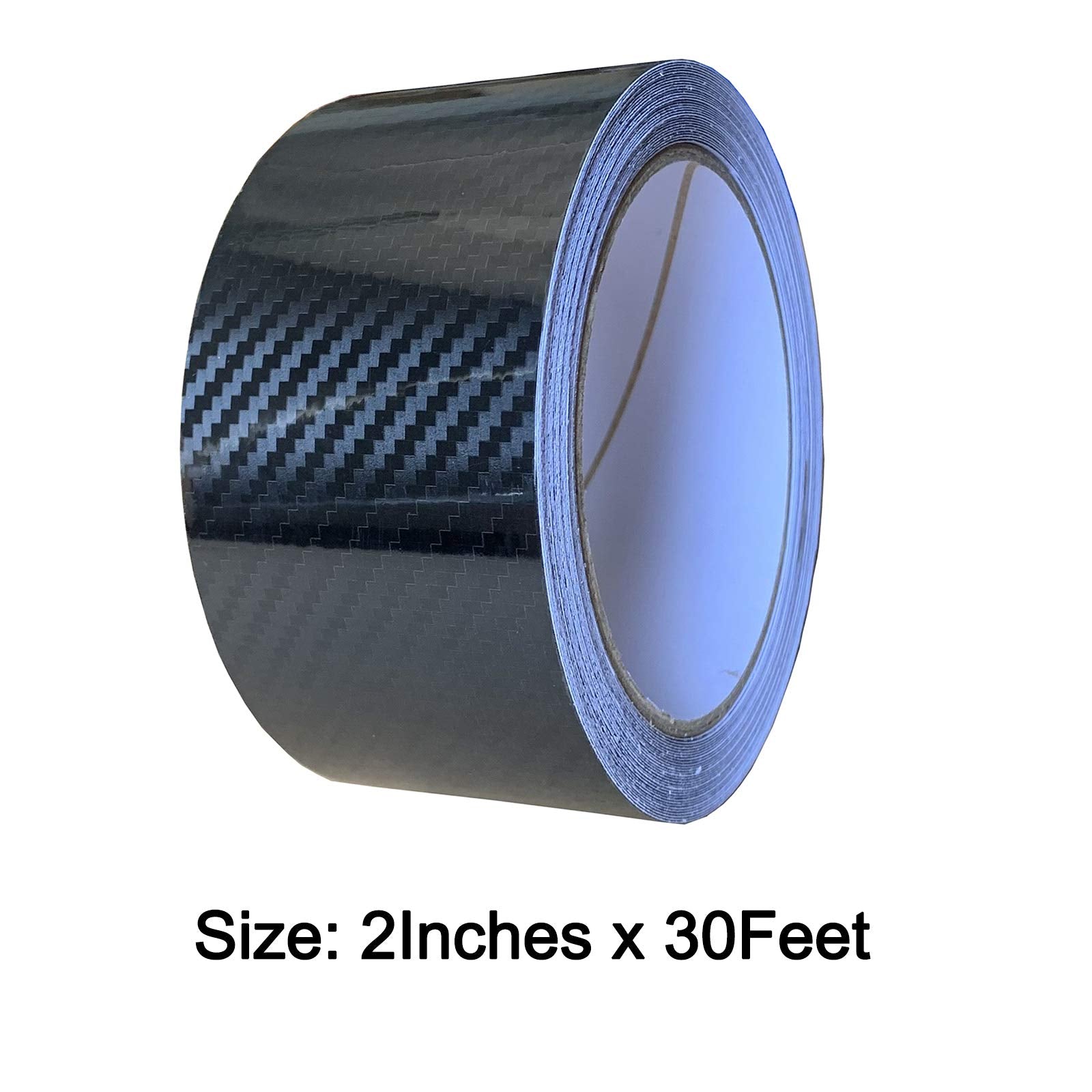 Lzlrun Free Tool Kit 5D High Gloss Carbon Fiber Vinyl Tap For Black Out Chrome Delete Window Trim Door Trim (2Inches X 30Feet)