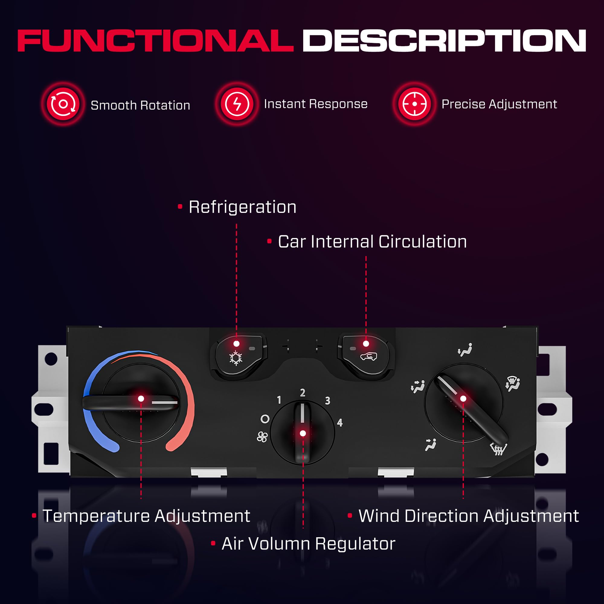 XIMAKA HVAC A/C Heater Climate Control Module Panel Switch Fit for 2004-2012 Chevrolet Colorado GMC Canyon, 25841856 15-73870