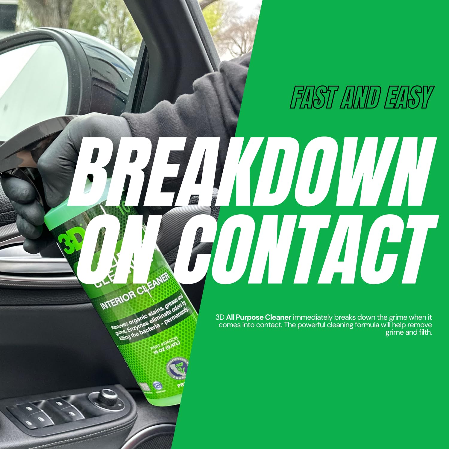 3D All Purpose Cleaner For Car, Home & Office Use - Multi Surface Cleaner Refill 1 Gallon