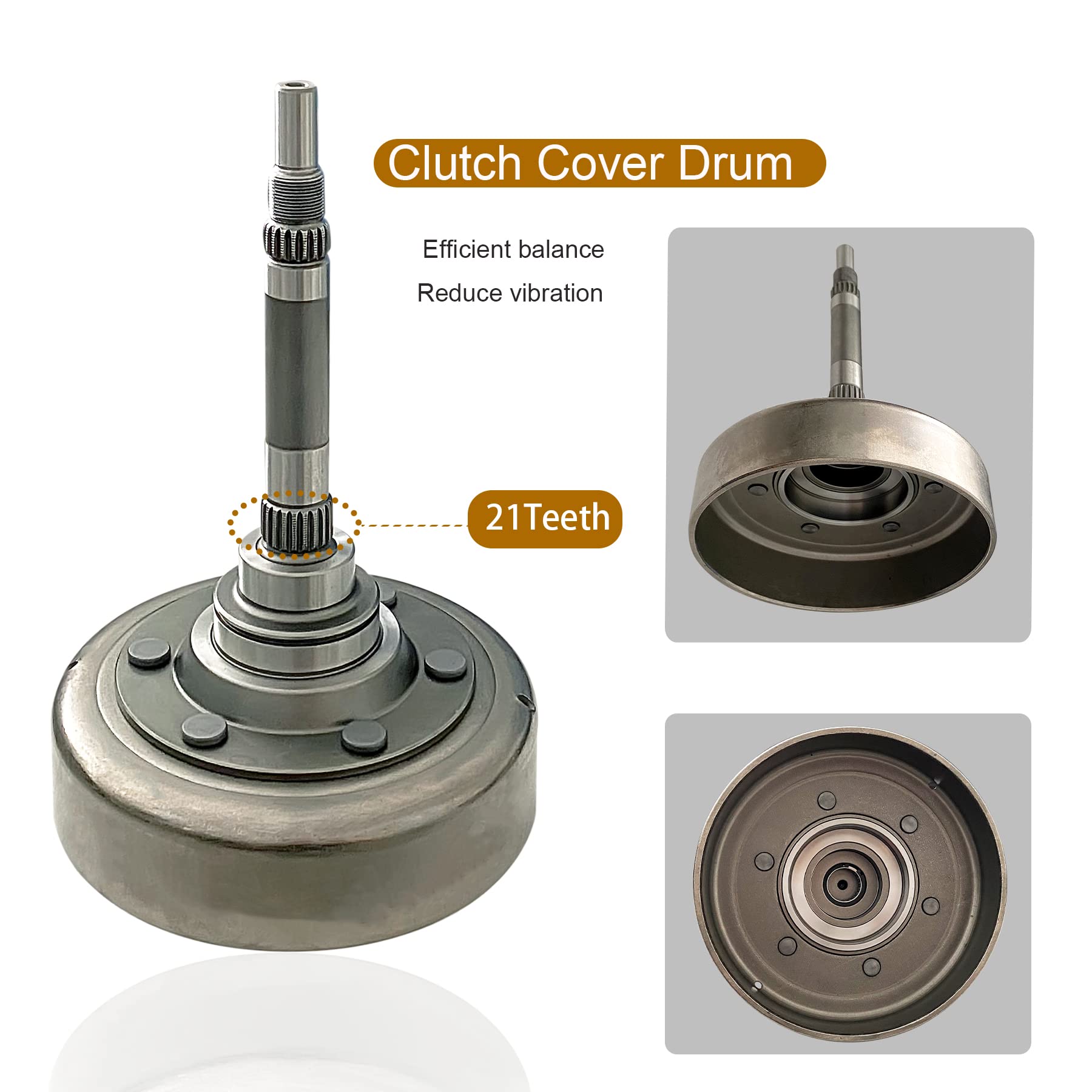 FUYEAR Wet Clutch Shoe Kit Assembly For YAMAHA Grizzly 660 2002-2008,Rhino 660 2004-2007 With Primary Sheave,Clutch Carrier,Onew